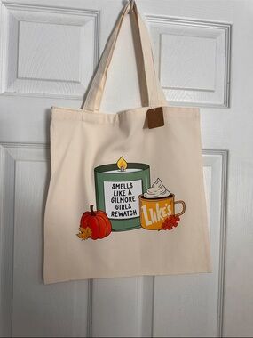 Gilmore Girls Rewatch Graphic Tote - Cream Canvas